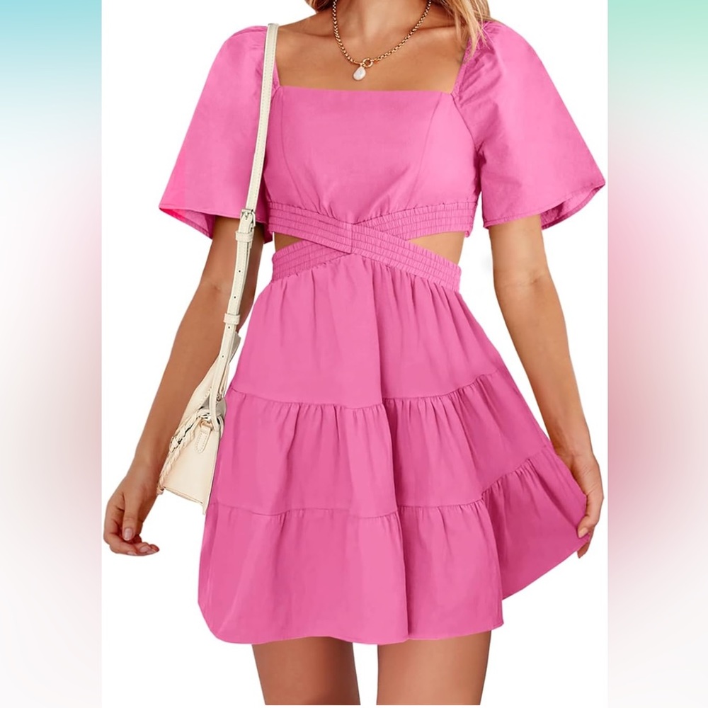 Bubblegum Pink Fit n Flare Dress